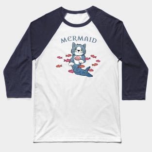 Mermaid Cat Baseball T-Shirt